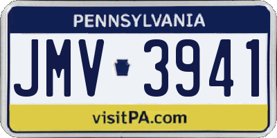 PA license plate JMV3941