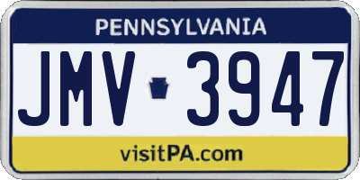 PA license plate JMV3947
