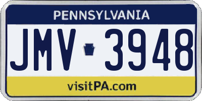 PA license plate JMV3948