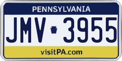 PA license plate JMV3955