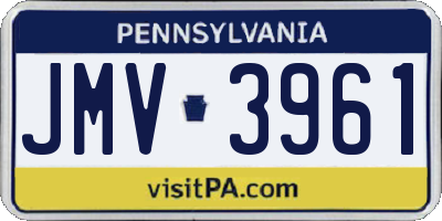 PA license plate JMV3961