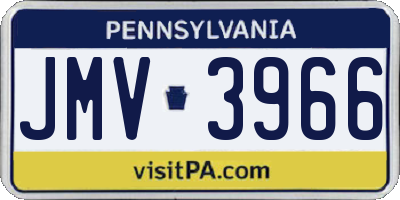 PA license plate JMV3966