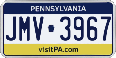 PA license plate JMV3967