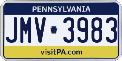 PA license plate JMV3983