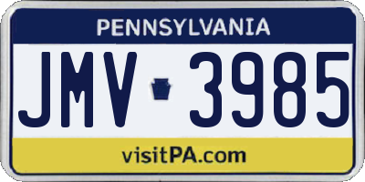 PA license plate JMV3985