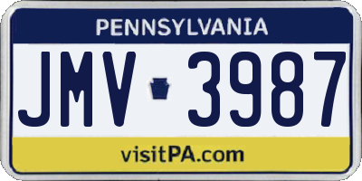 PA license plate JMV3987