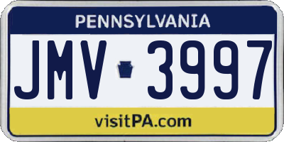 PA license plate JMV3997