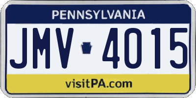 PA license plate JMV4015