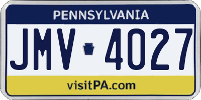 PA license plate JMV4027