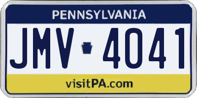 PA license plate JMV4041