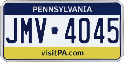 PA license plate JMV4045