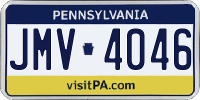 PA license plate JMV4046