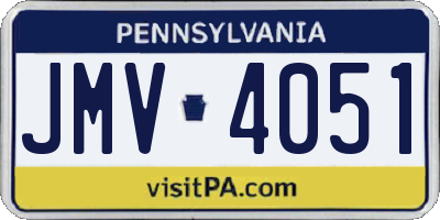 PA license plate JMV4051