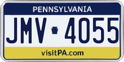 PA license plate JMV4055