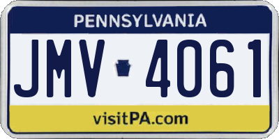 PA license plate JMV4061
