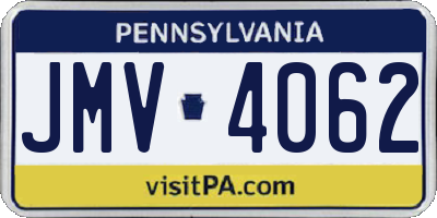 PA license plate JMV4062