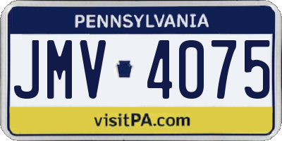 PA license plate JMV4075