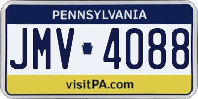 PA license plate JMV4088