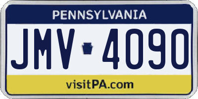 PA license plate JMV4090