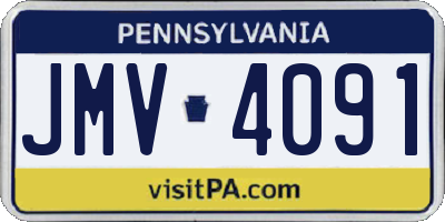 PA license plate JMV4091