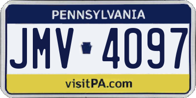 PA license plate JMV4097
