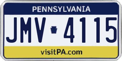 PA license plate JMV4115
