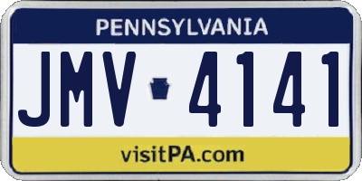 PA license plate JMV4141