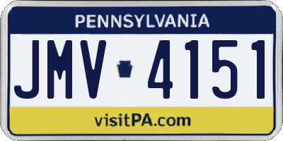 PA license plate JMV4151