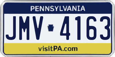 PA license plate JMV4163