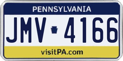 PA license plate JMV4166