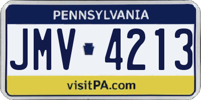 PA license plate JMV4213