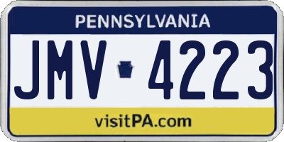 PA license plate JMV4223
