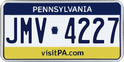 PA license plate JMV4227