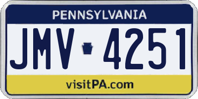 PA license plate JMV4251