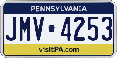 PA license plate JMV4253
