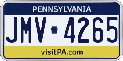 PA license plate JMV4265