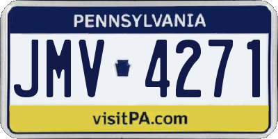 PA license plate JMV4271