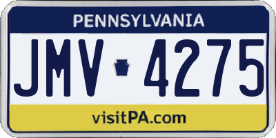 PA license plate JMV4275