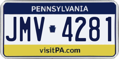 PA license plate JMV4281