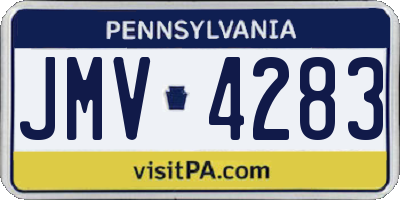 PA license plate JMV4283