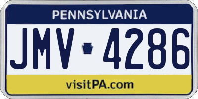 PA license plate JMV4286