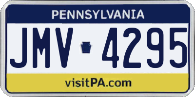 PA license plate JMV4295