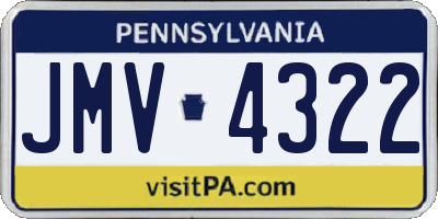 PA license plate JMV4322