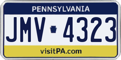 PA license plate JMV4323