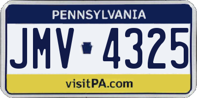 PA license plate JMV4325