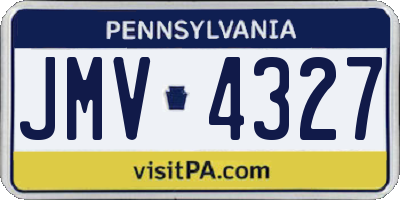 PA license plate JMV4327