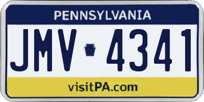 PA license plate JMV4341
