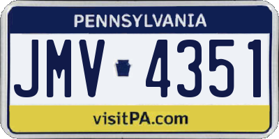 PA license plate JMV4351