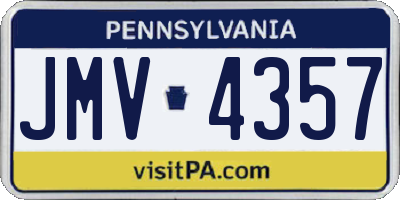 PA license plate JMV4357