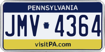 PA license plate JMV4364